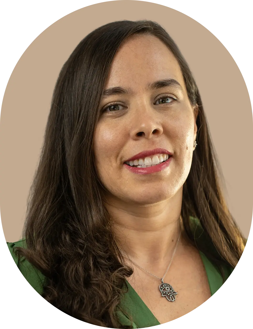 Smiling woman representing virtual worker