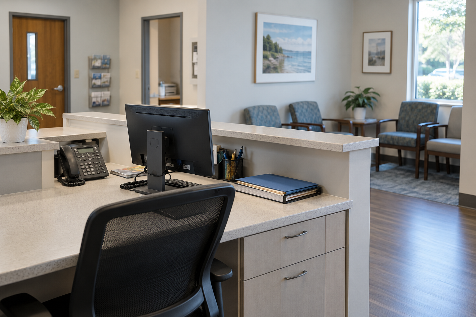 Reception area of a medical practice